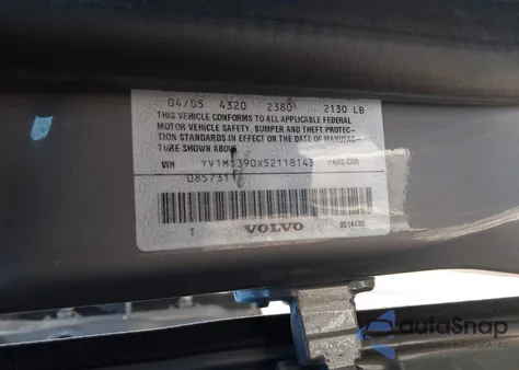 2005 Volvo S40 2.4I z USA, uszkodzony, nr VIN YV1MS390X52118143